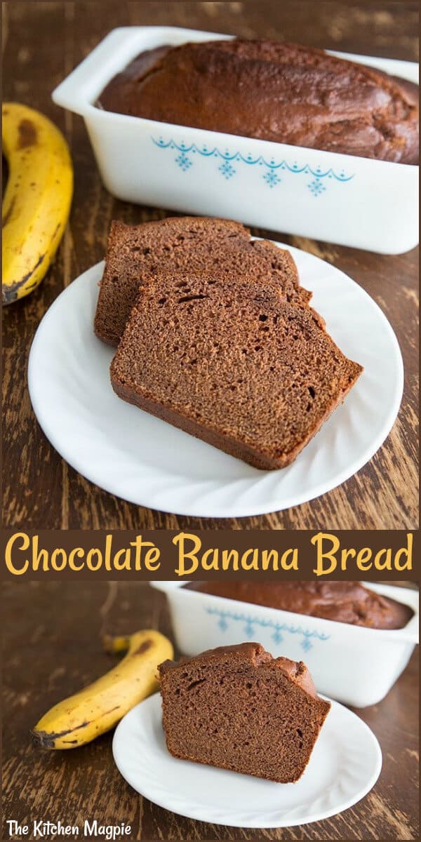 Another great way to use up those bananas in your freezer,baked up some of the delicious chocolate banana bread! #banana #bread #chocolate 