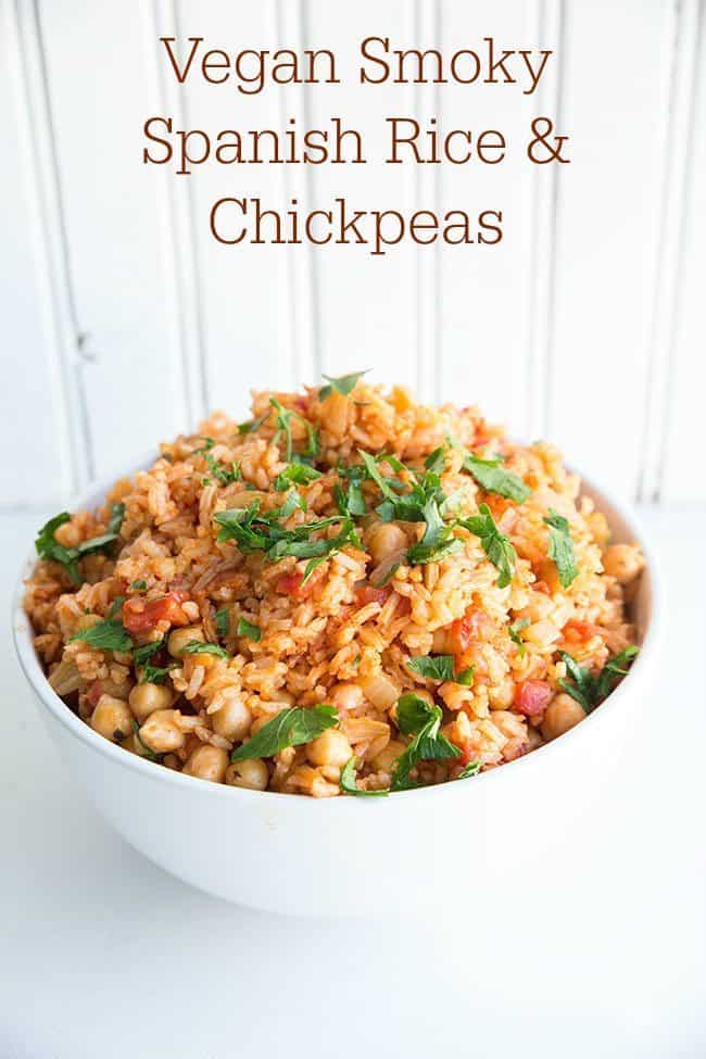 Smoked Paprika is the star in this vegan, gluten-free Spanish rice dish that is packed with nutrition AND flavour! #chickpeas #vegan #rice 
