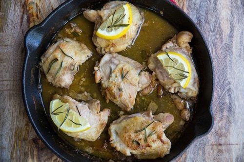 Rosemary Lemon Oven Baked Chicken Thighs - The Kitchen Magpie