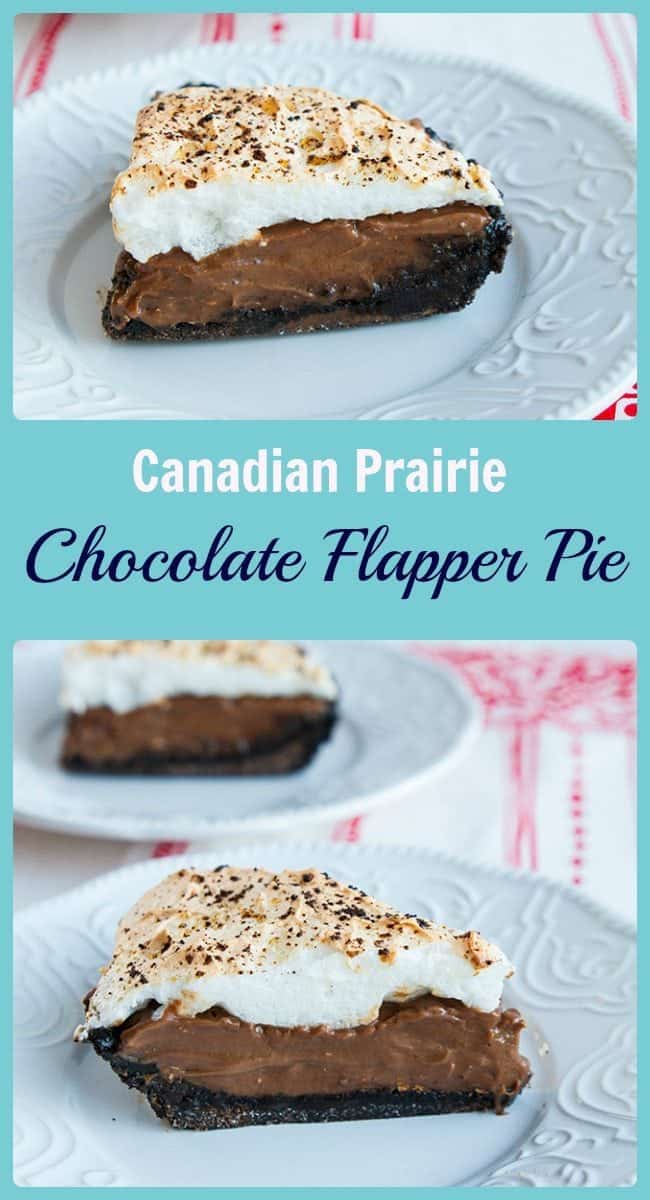  Chocolate Flapper Pie recipe, a delicious chocolate version of the Canadian Prairie classic! From @kitchenmagpie