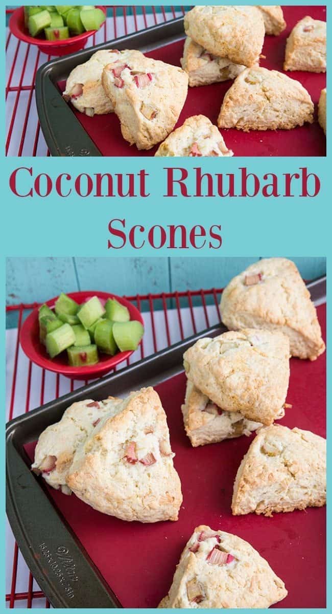  Coconut Rhubarb Scones from @kitchenmagpie