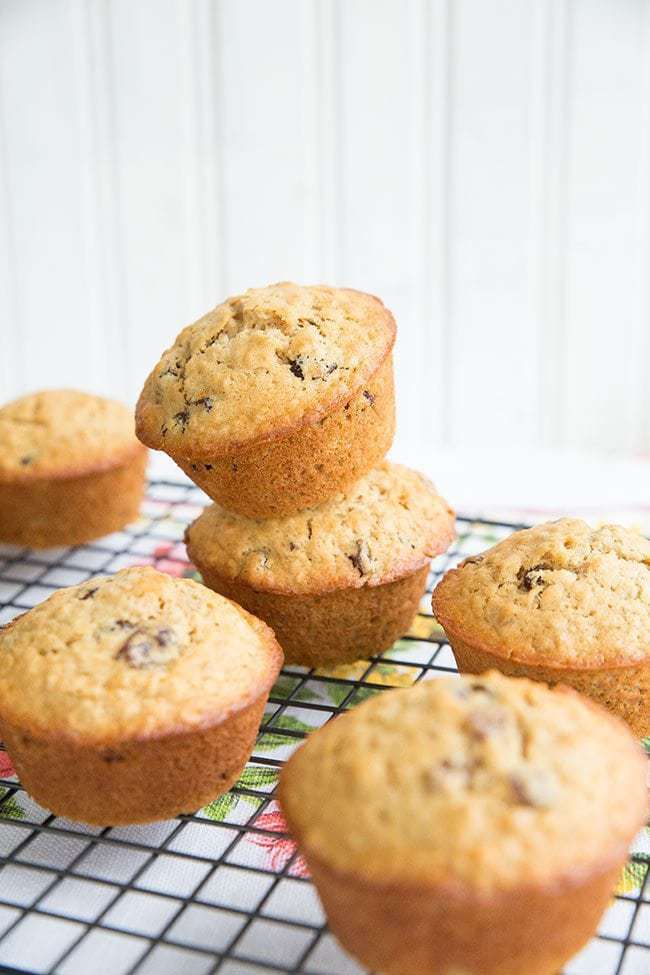 Classic Oatmeal Raisin Muffins on white background