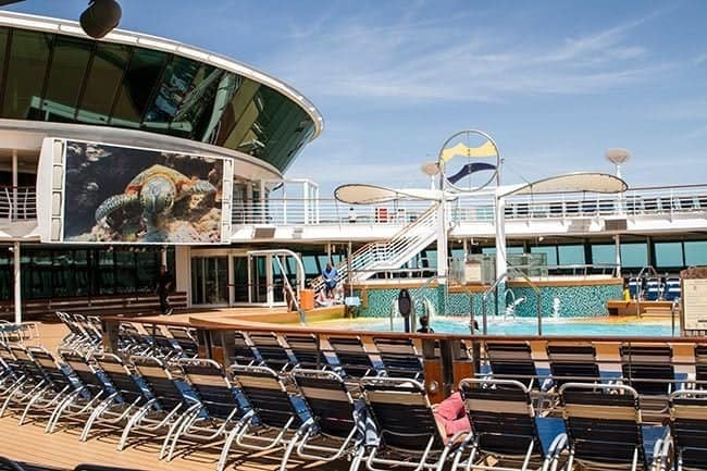 Royal Caribbean's Brilliance of the Seas Pool Are with a Big Screen