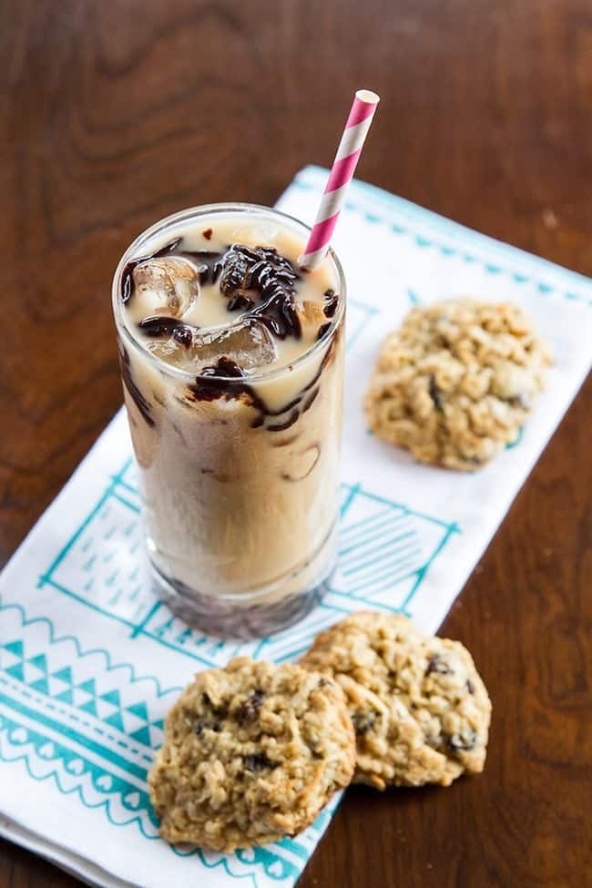 Boozy Bourbon Black Cow Drink with some cookies on side