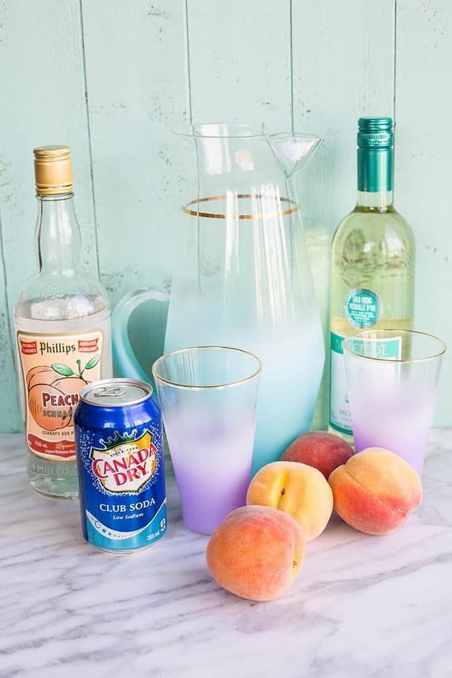 Ingredients needed in making the Sparkling Peach Sangria