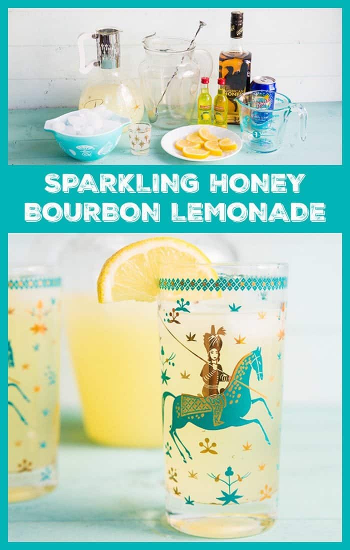 Sparkling Honey Bourbon Lemonade! #bourbon #lemonade #cocktail #summer #recipe 