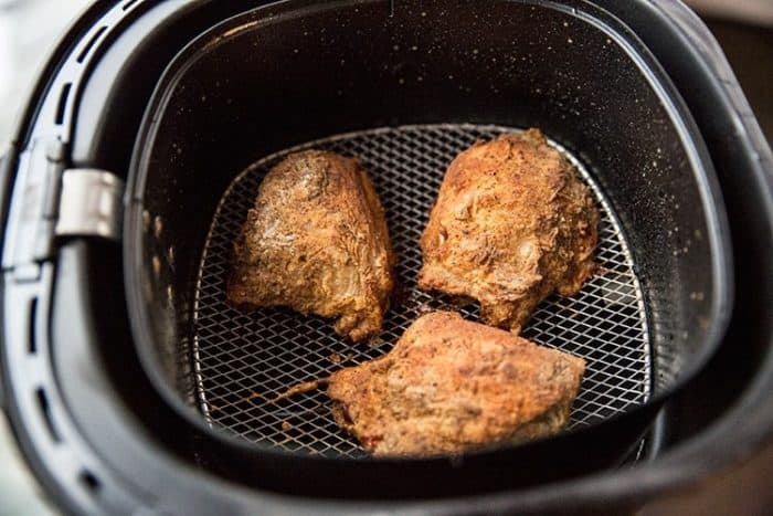 three pieces chicken inside airfryer