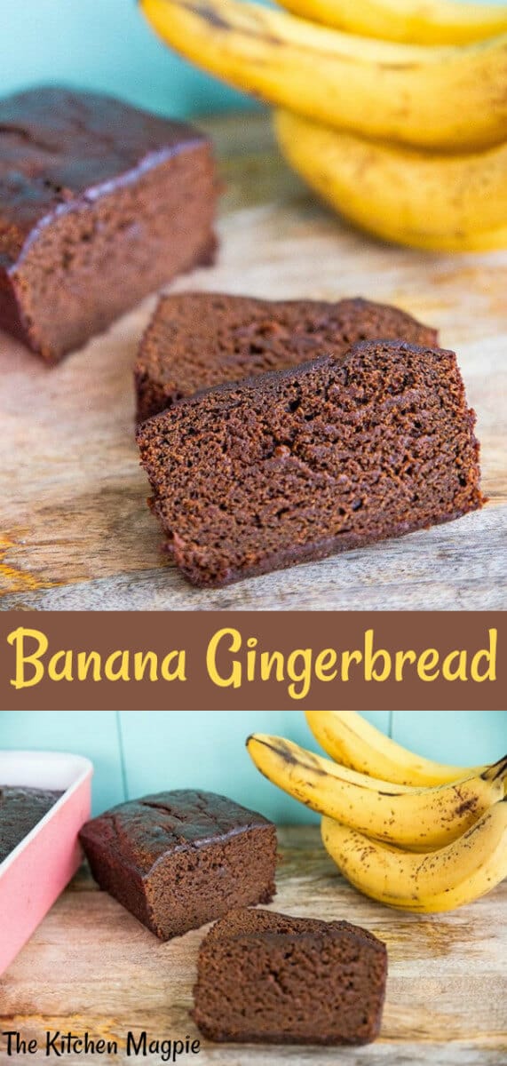 Use up your frozen bananas in a decadent banana gingerbread loaf for a new delicious twist on the old classic! #bananabread #gingerbread 