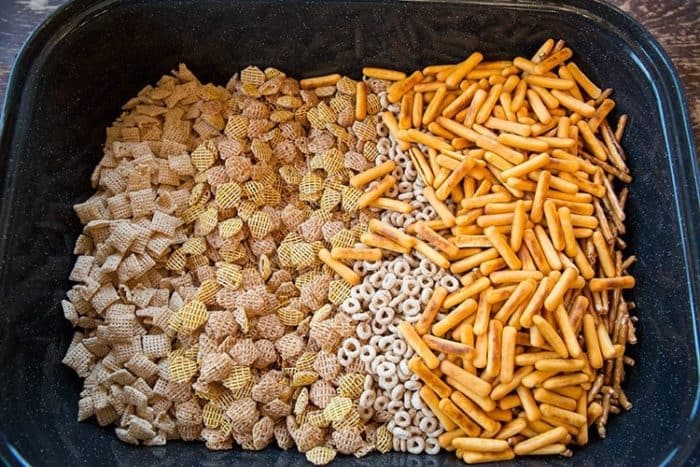 Rice Chex and Crispix cereal for Homemade Nuts and Bolts