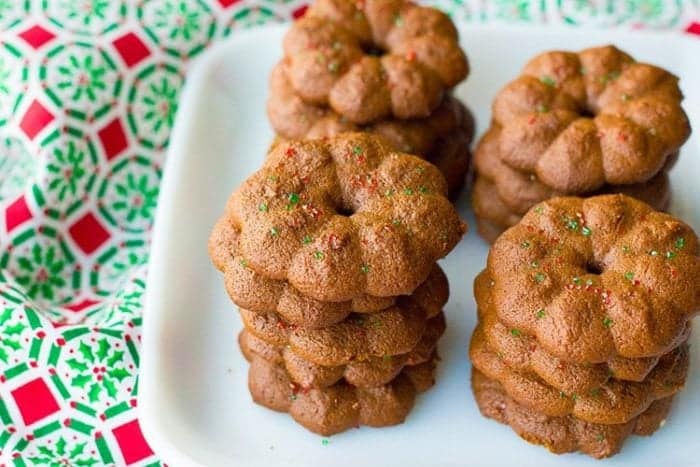 stacks of Gingersnap Cookies in a white plate