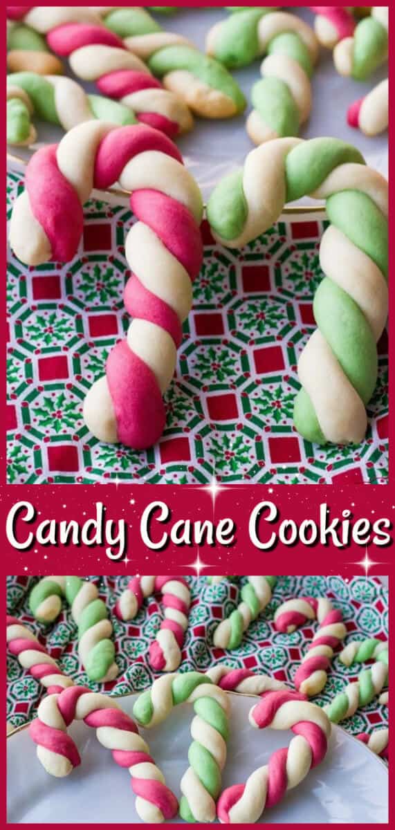 How to make delicious Candy Cane Cookies! These cookies have been around forever and are a classic Christmas cookie! #christmas #cookies