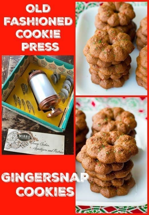 Classic Gingersnap Cookies that you can make with a cookie press or bake normally! #Christmas #cookies #gingersnaps