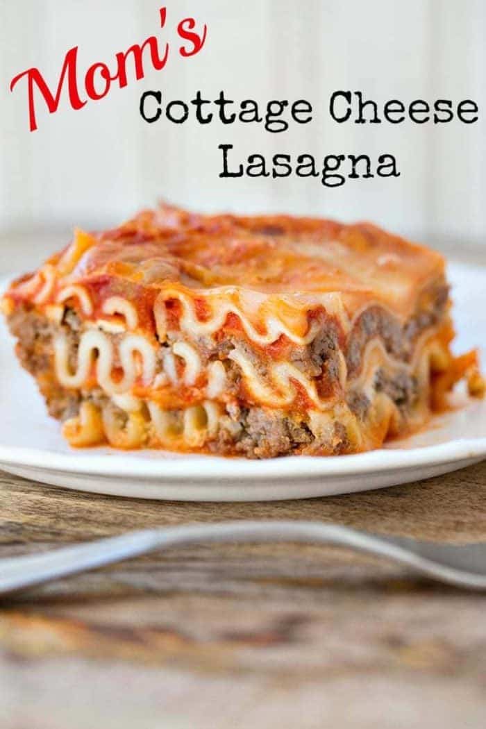 This cottage cheese lasagna is such an easy lasagna recipe! It's the same one my mother use to make and it's my absolute favorite. I think it will be yours too! #lasagna 