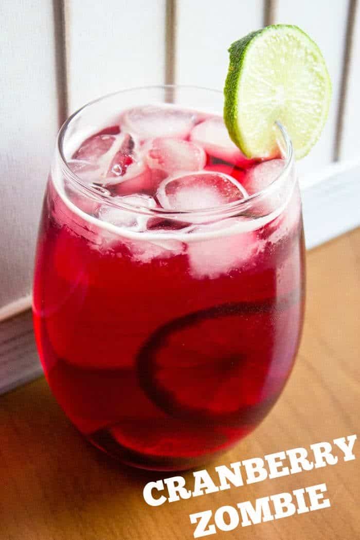 Cranberry Zombie Recipe - three different types of rum?? No wonder it's called a ZOMBIE! 