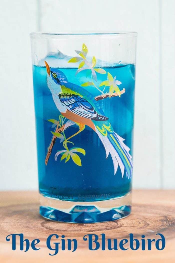 A light and delicious cocktail made from Gin, Blue Curacao and bitters, the Bluebird cocktail is an excellent, easy to make vintage cocktail. #gin #bluecuracao