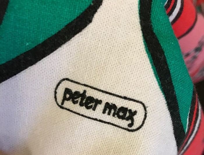 tablecloth with the print name of peter max