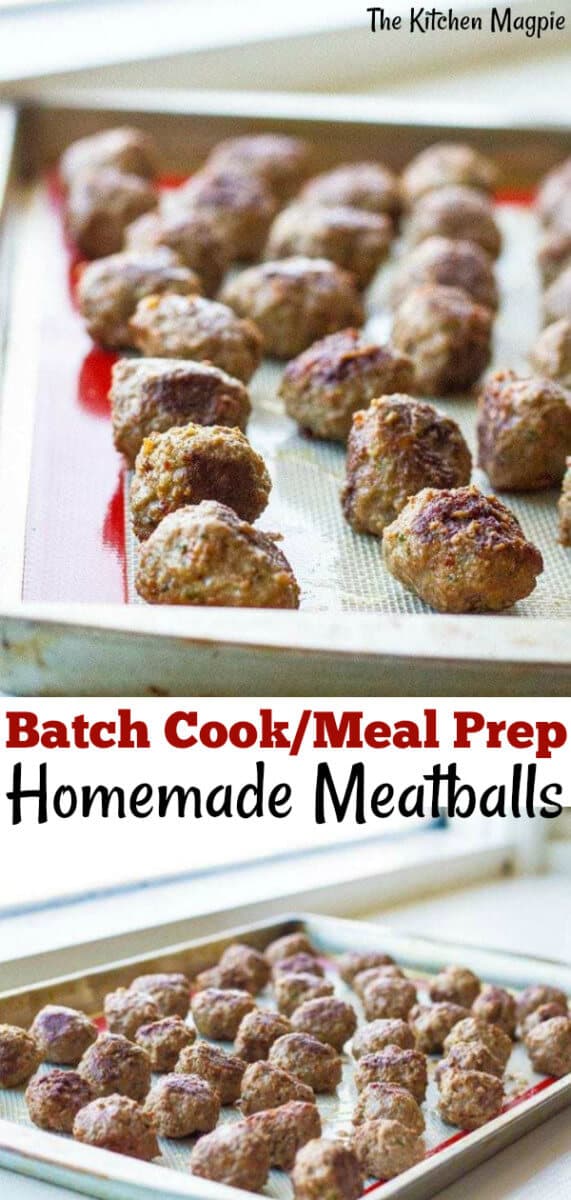 How to make delicious homemade meatballs in a big batch that you can then freeze and use for meals later on! #mealprep #meatballs #freezermeals