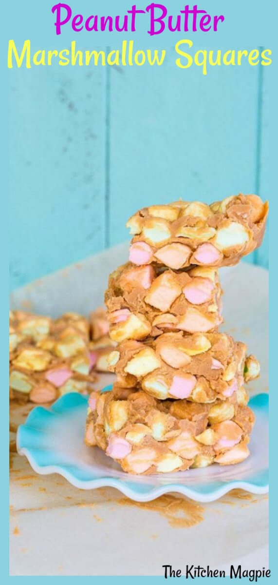No Bake Peanut Butter Marshmallow Squares are an old fashioned favourite!