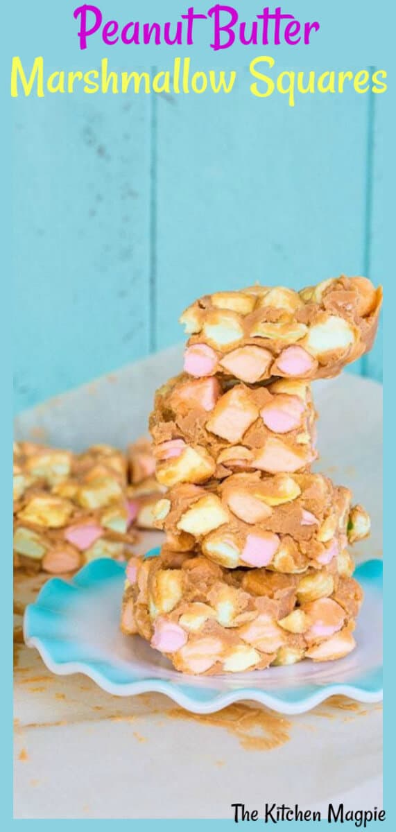 No Bake Peanut Butter Marshmallow Squares are an old fashioned favourite!