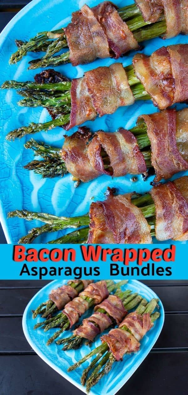 (Keto/Low Carb) Embrace asparagus by wrapping them in bacon and baking or grilling them! Included is an optional garlic brown sugar sauce recipe. #asparagus #bacon #keto #lowcarb #southbeach #vegetables #sidedish #bbq #recipe #cooking #food 