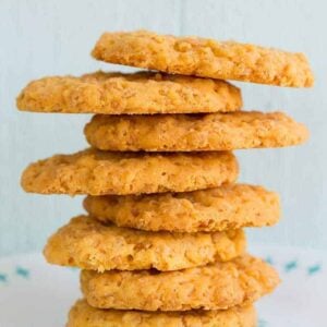 Close up Stack of Rice Krispies Cheese Crisps