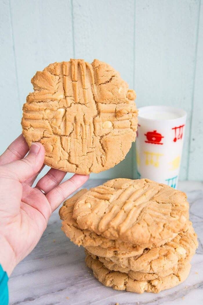 Giant Double Peanut Butter & White Chocolate Chunk Cookies