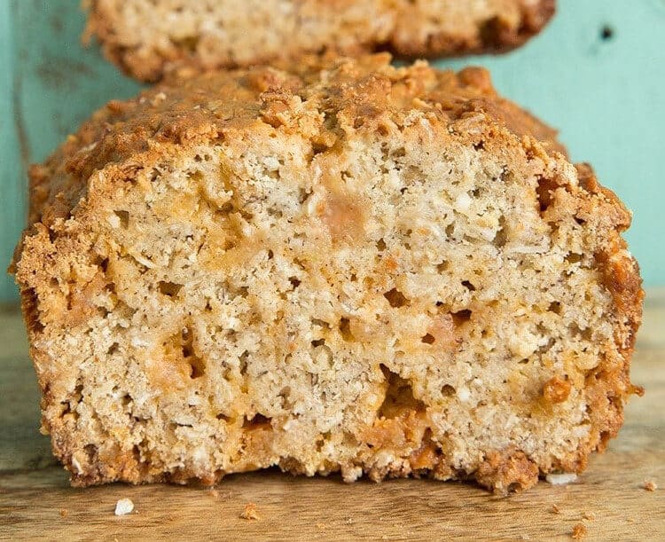 Sliced Butterscotch Oatmeal Banana Bread