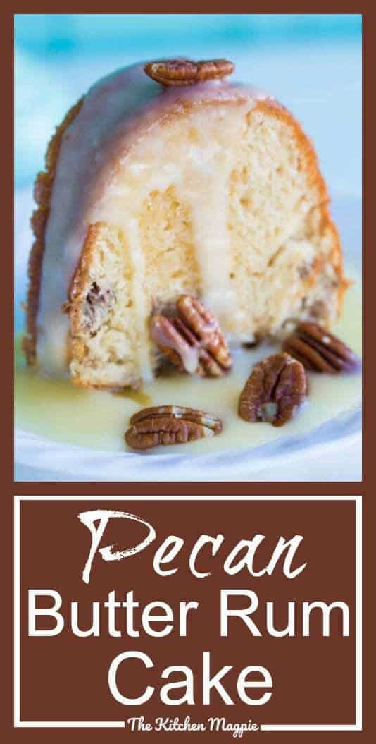 Deliciously easy and decadent pecan butter rum cake recipe! This is my most requested cake recipe ever, you can just barely taste the rum! #cake #cakemix #rum