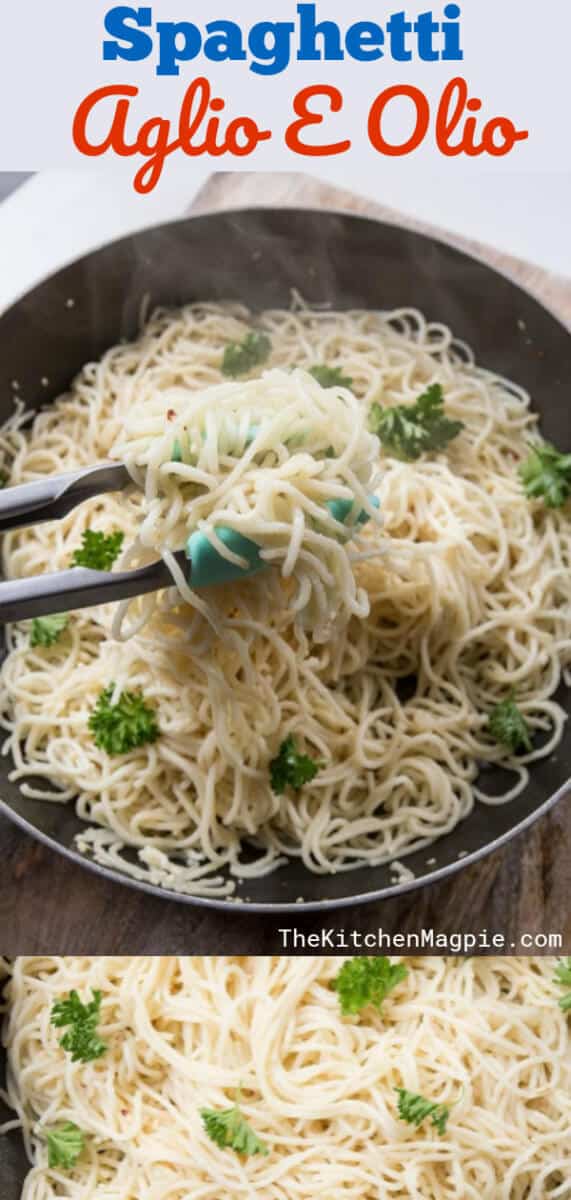 How to Make Spaghetti Aglio E Olio! This simple Italian garlic pasta is easy and so delicious! #pasta #spaghetti