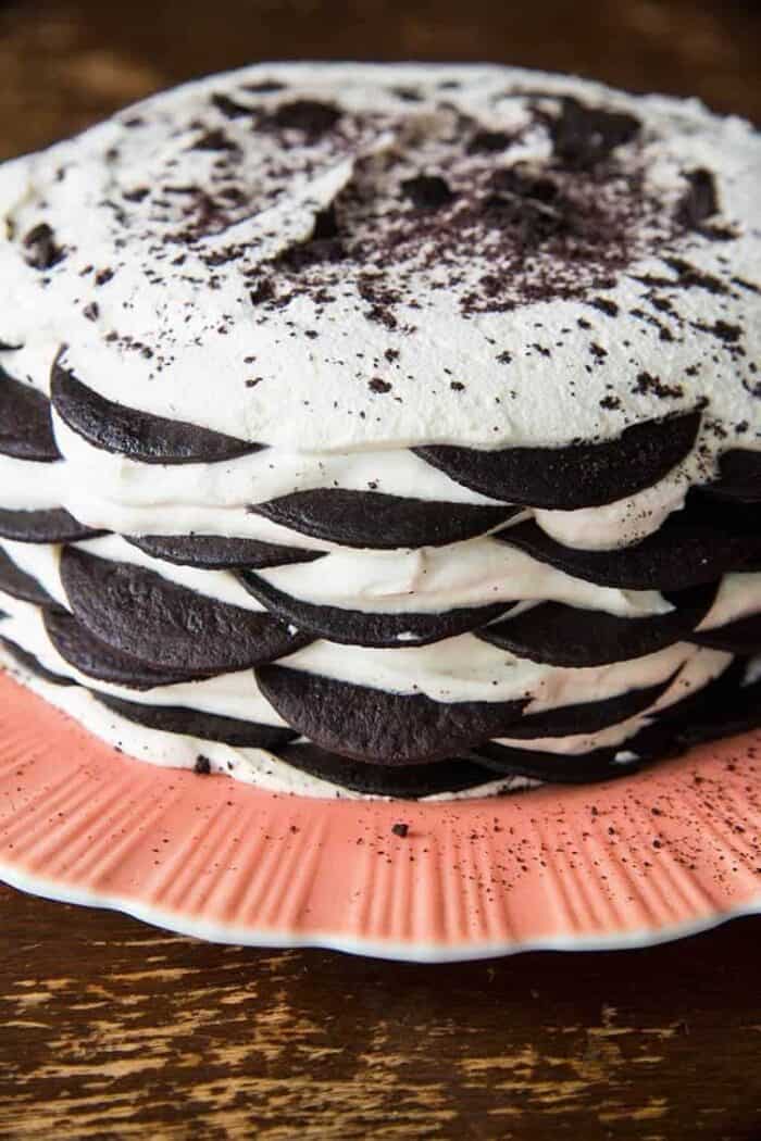 Icebox Cake - Nabisco Famous chocolate wafer cookies and whipped cream