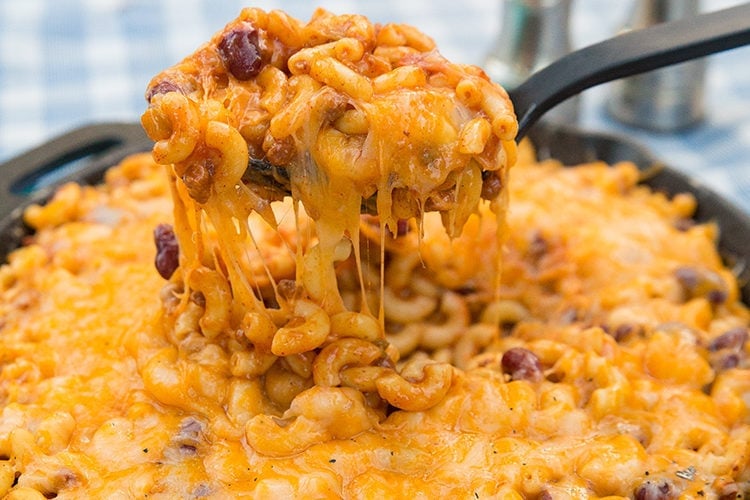 Campfire Cheater Chili Mac Skillet