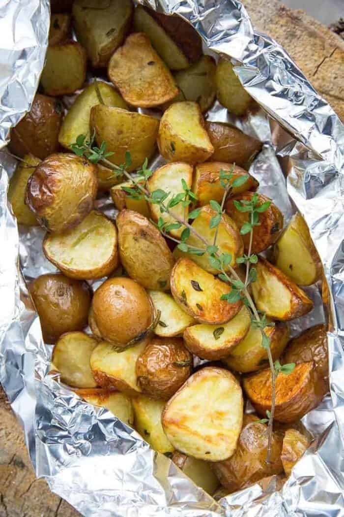Rosemary & Thyme Potatoes in Foil Packets 