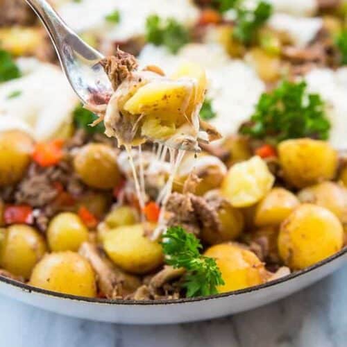 Cheesy Italian Beef Breakfast Skillet The Kitchen Magpie