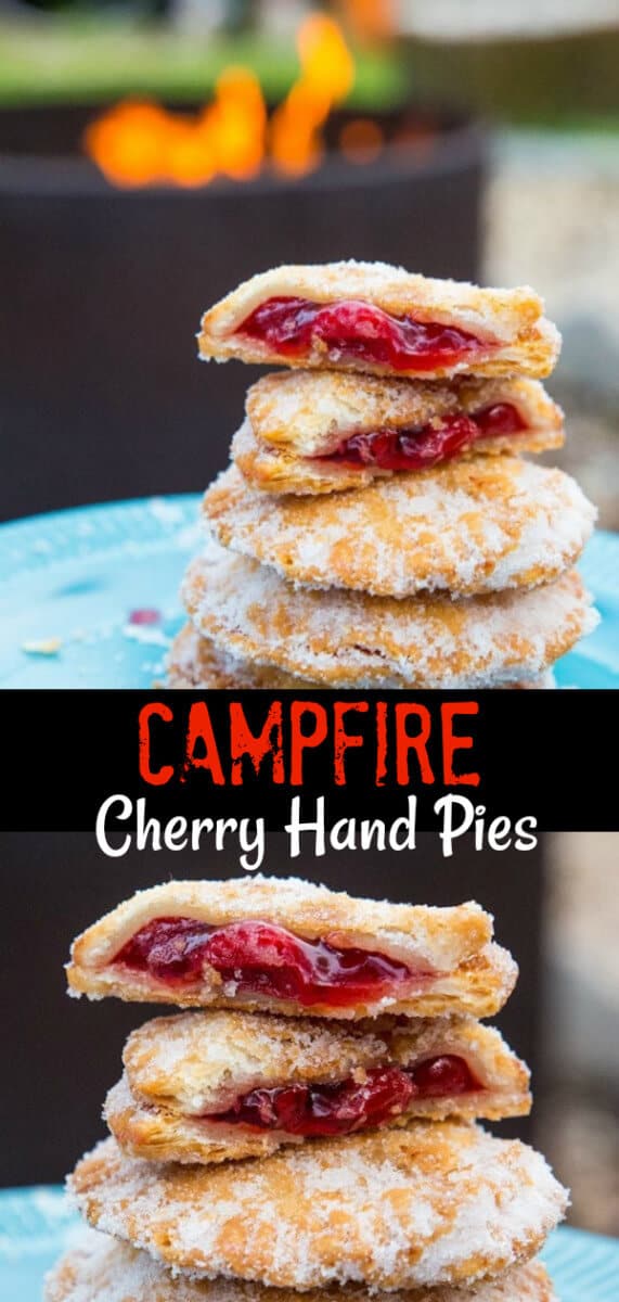 Campfire Cherry Hand Pies....do I have you intrigued? These little delights were made while camping, they are THAT easy!  #camping #recipes #cherry #pie