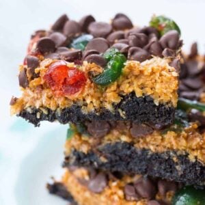 stack of Christmas Magic Cookie Bars slices