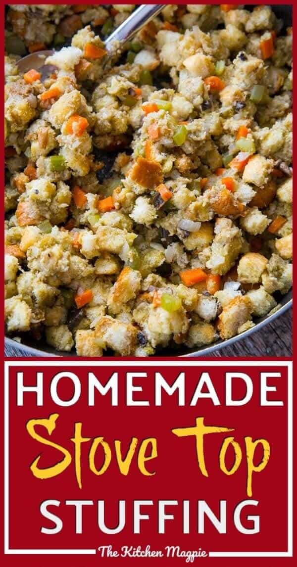 How to make Stove Top Stuffing at home and no box is involved! This is ten times better than the boxed stuffing! #christmas #dressing #Stuffing