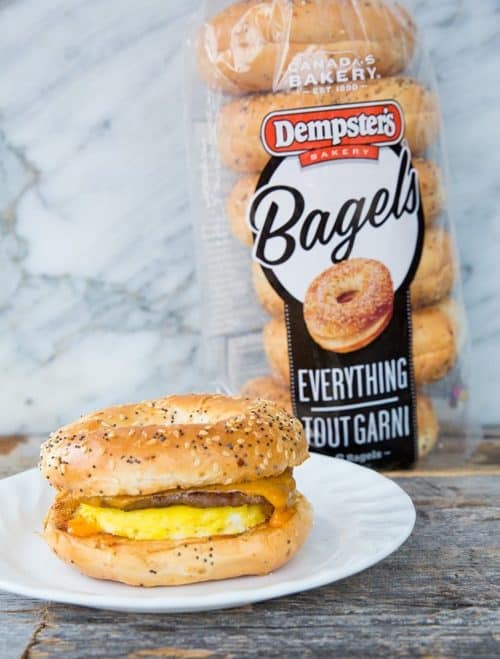 MakeAhead Sausage & Egg Breakfast Bagels The Kitchen Magpie