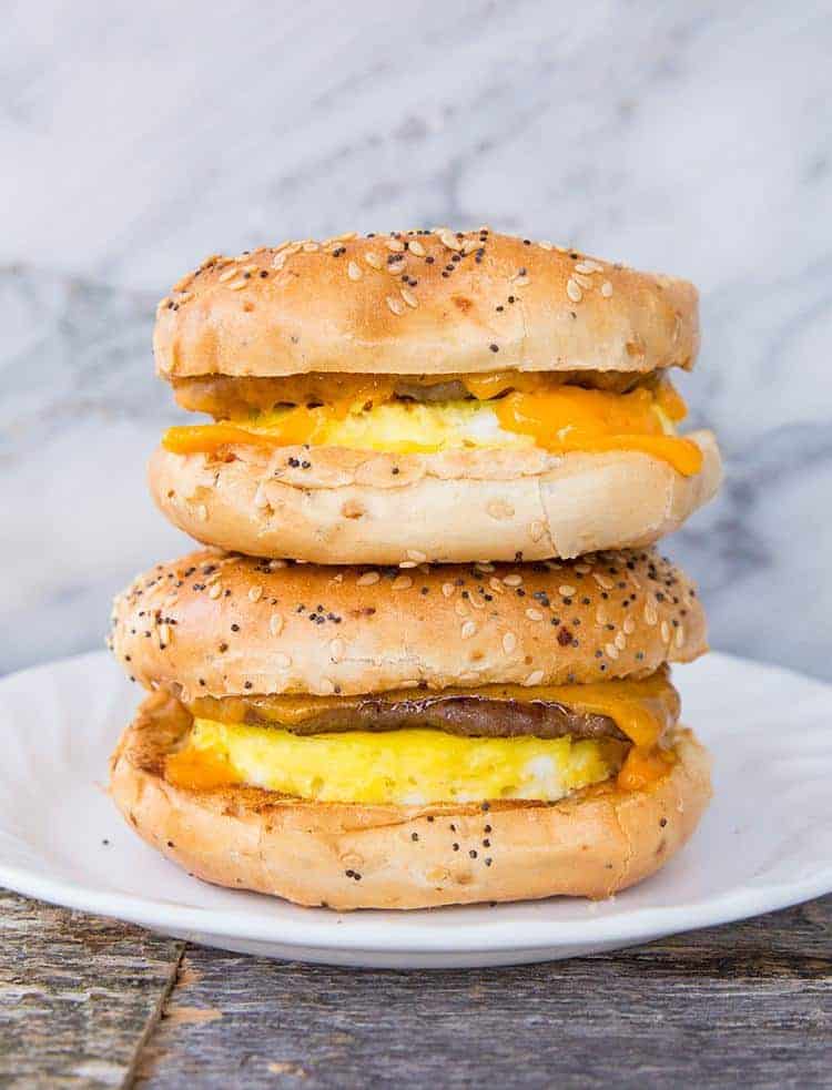 Make-Ahead Sausage & Egg Breakfast Bagels