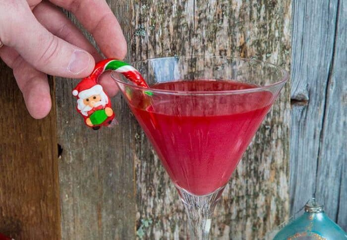 Shimmery Santa Baby Cocktail in a martini glass