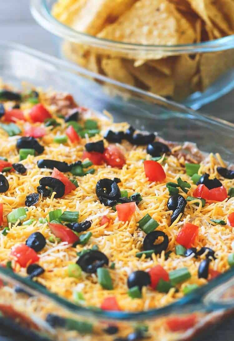 The BEST Tex-Mex 7 Layer Bean Dip - The Kitchen Magpie