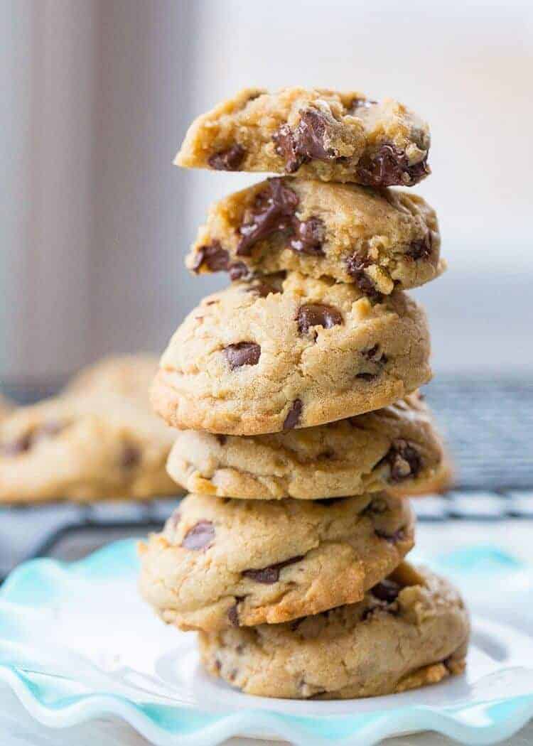 Stack of chocolate chip cookies