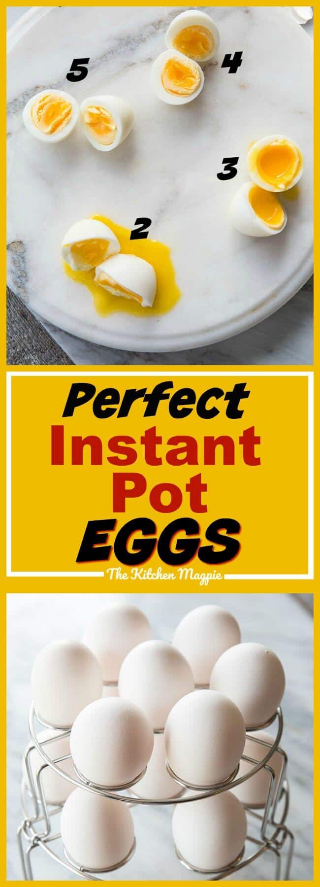 How to make your perfect egg in the Instant Pot, whether it's soft boiled, medium boiled or hard boiled! There's an egg for everyone! #instantpot #recipe #eggs #yolks #howto #pressurecooker #pressurecooking