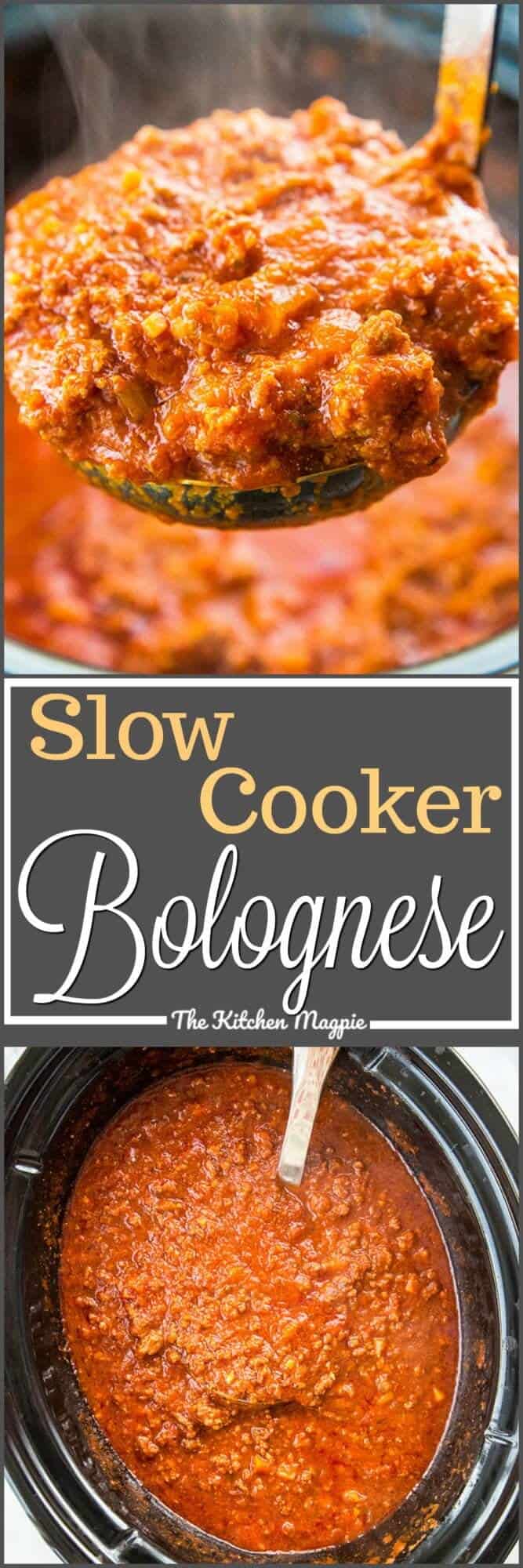 This dreamy slow cooker Bolognese sauce will be a family favourite! It cooks all day long and you end up with a velvety sauce that will change the way you think about sauces! Recipe from @kitchenmagpie