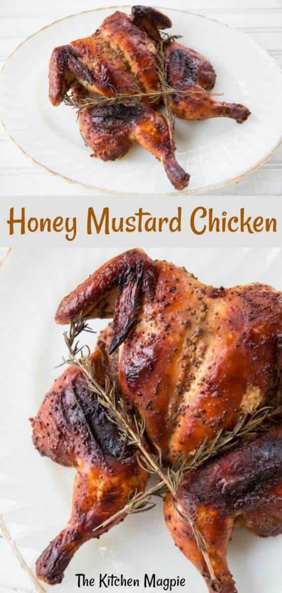 How to make Spatchcocked Baked Honey Mustard Chicken! #honeymustard #chicken 