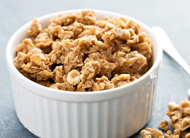 Granola Clusters in White Ramekins