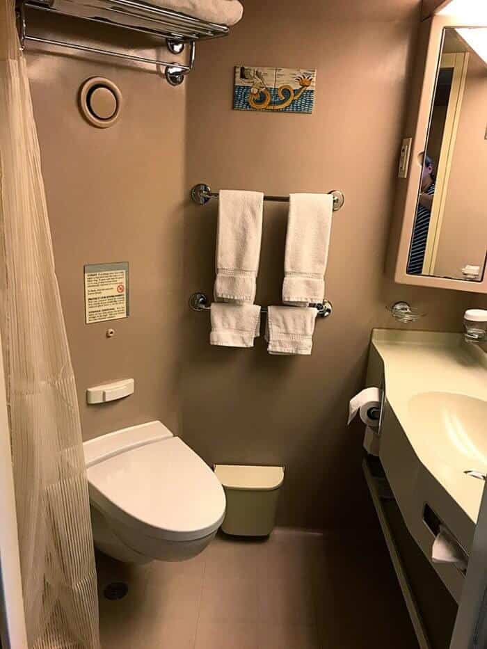 completely functional bathroom on cruise ship