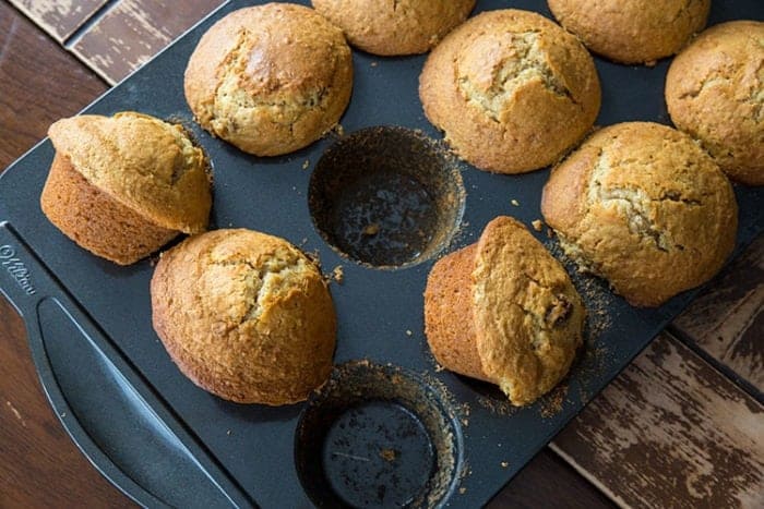 Six Week Raisin Bran Refrigerator Muffins in Muffin Tins