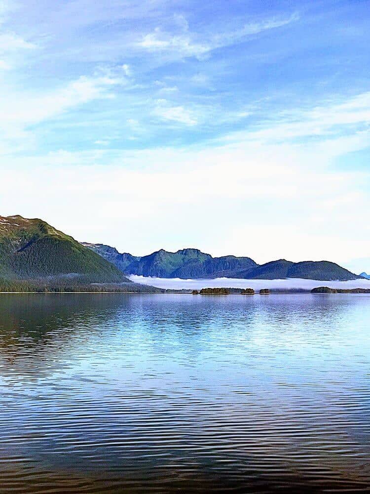 spectacular view of mountain and water