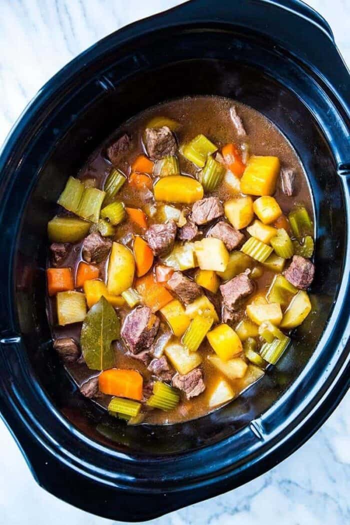 close up Crock Pot Beef Stew