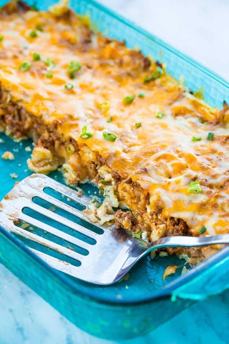 Sour Cream Ground Beef Noodle Casserole - The Kitchen Magpie